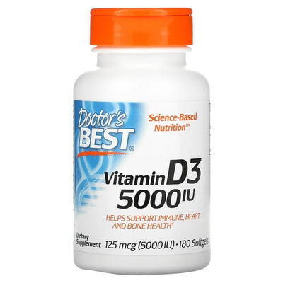 Doctor's Best Vitamins & Minerals Vitamin D3, 5000 IU - 180 softgels
