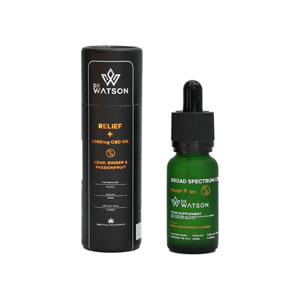 Dr Watson CBD Products Dr Watson 3000mg Broad-Spectrum Relief CBD Oil 20ml