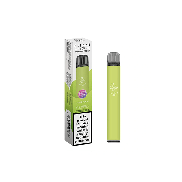 ELF Bar Vaping Products 20mg Elf Bar 600 Prefilled Pod Vape Kit 600 Puffs