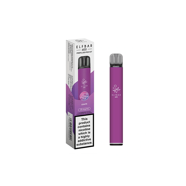 ELF Bar Vaping Products 20mg Elf Bar 600 Prefilled Pod Vape Kit 600 Puffs