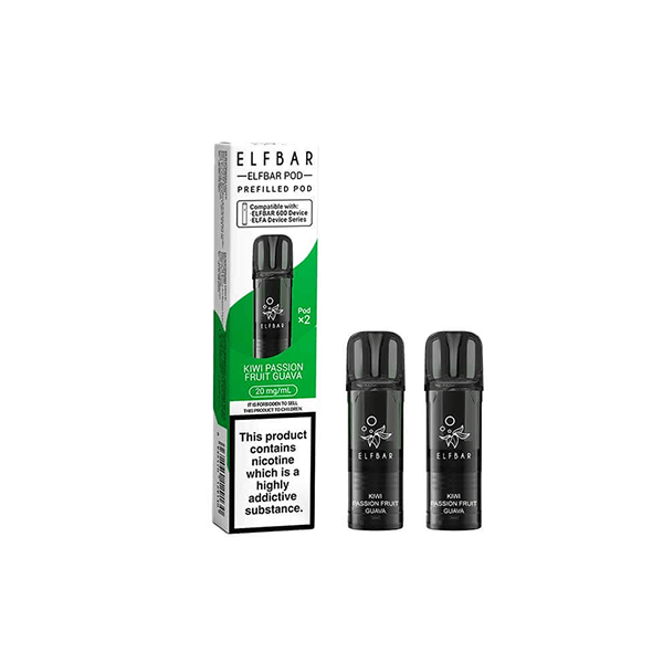 ELF Bar Vaping Products 20mg Elf Bar 600 Prefilled Pods 2ml 1200 Puffs - 2 Pcs