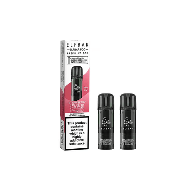 ELF Bar Vaping Products 20mg Elf Bar 600 Prefilled Pods 2ml 1200 Puffs - 2 Pcs