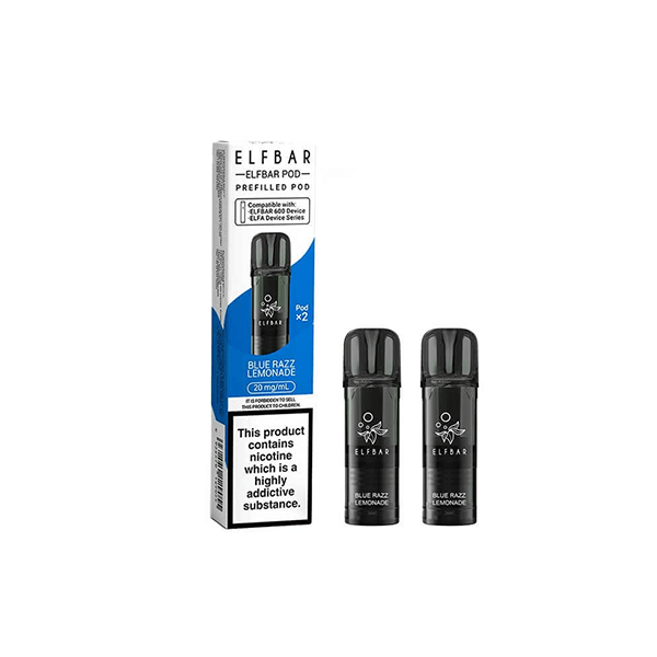 ELF Bar Vaping Products 20mg Elf Bar 600 Prefilled Pods 2ml 1200 Puffs - 2 Pcs