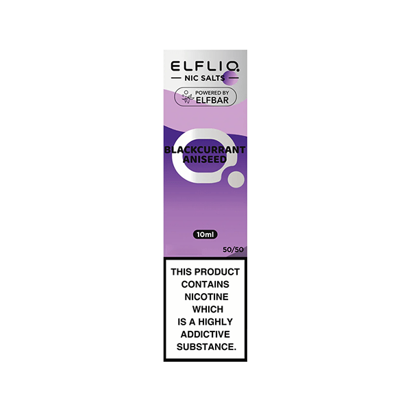 ELF Bar Vaping Products Blackcurrant Aniseed 20mg ELFLIQ By Elf Bar 10ml Nic Salt (50VG/50PG)