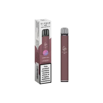 ELF Bar Vaping Products Cherry Cola Elf Bar 600 20mg Prefilled Pod Vape Kit 600 Puffs