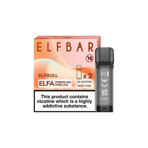 ELF Bar Vaping Products ELF Bar ELFA 20mg Replacement Prefilled Pods 2ml 1200 Puffs - 2 Pcs