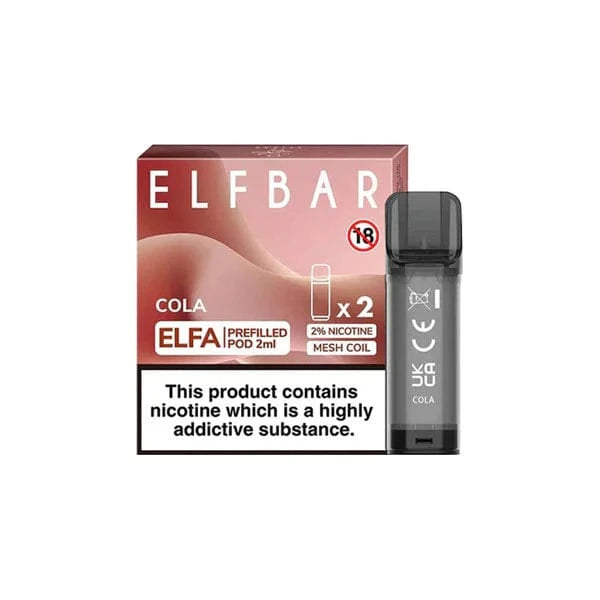 ELF Bar Vaping Products ELF Bar ELFA 20mg Replacement Prefilled Pods 2ml 1200 Puffs - 2 Pcs