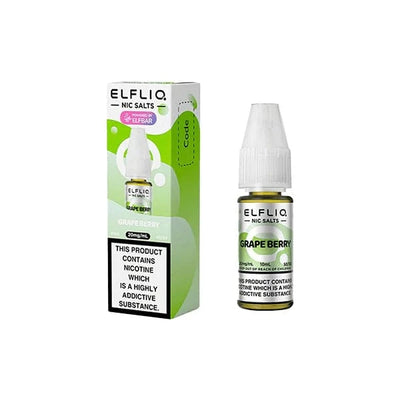 ELF Bar Vaping Products Grape Berry ELFLIQ By Elf Bar 5mg Nic Salt 10ml (50VG/50PG)