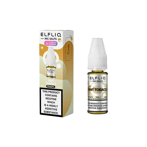 ELF Bar Vaping Products Mint Tobacco ELFLIQ By Elf Bar 5mg Nic Salt 10ml (50VG/50PG)