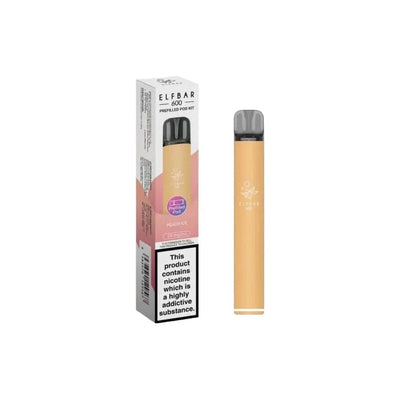 ELF Bar Vaping Products Peach Ice Elf Bar 600 20mg Prefilled Pod Vape Kit 600 Puffs