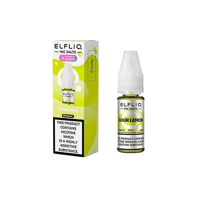 ELF Bar Vaping Products Sour Lemon ELFLIQ By Elf Bar 5mg Nic Salt 10ml (50VG/50PG)