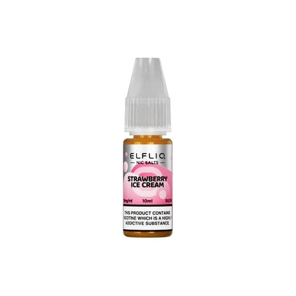 ELF Bar Vaping Products Strawberry Ice Cream(strawberry Snoow) ELFLIQ By Elf Bar 10mg Nic Salt 10ml (50VG/50PG)