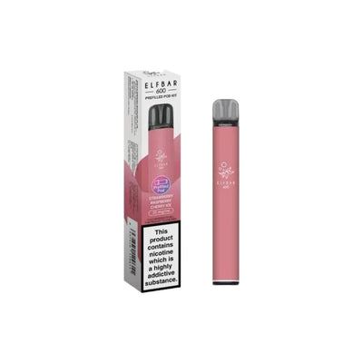 ELF Bar Vaping Products Strawberry Raspberry Cherry Ice Elf Bar 600 20mg Prefilled Pod Vape Kit 600 Puffs