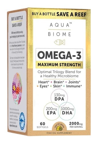 Enzymedica Aqua Biome Omega-3 Maximum Strength, 2000mg (Lemon) - 60 softgels