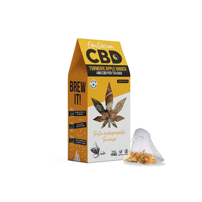 Equilibrium CBD CBD Products Equilibrium CBD 48mg Full Spectrum Turmeric & Ginger Tea Bags Box of 12 (Buy 1 Get 1 Free)