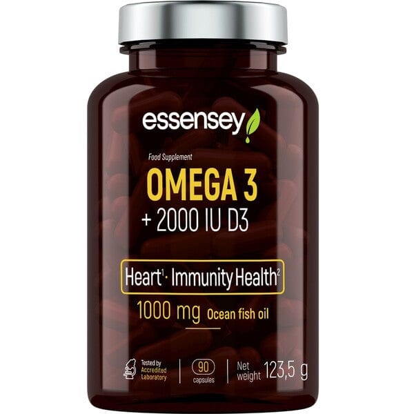 Essensey Nootropics & Supplements Omega 3 + 2000IU D3 - 90 caps