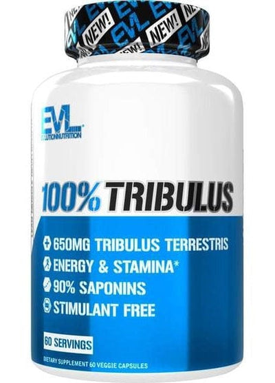 EVLution Nutrition Natural Testosterone Support 100% Tribulus, 650mg - 60 vcaps