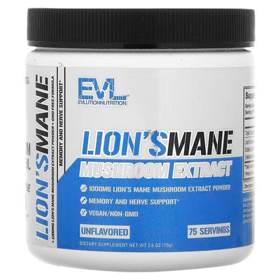 EVLution Nutrition Nootropics & Supplements Lion's Mane, Powder - 75g