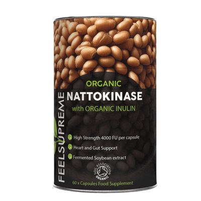Feel Supreme Nootropics & Supplements Feel Supreme 200mg Organic Nattokinase with Inulin Supplement Capsules 60
