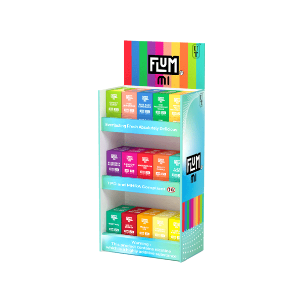 Flum Vaping Products 20mg Flum MI Disposable CDU Bundle + 150 Units Set