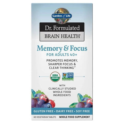 Garden of Life Dr. Formulated Memory & Focus for Adults 40+ - 60 vegetarian tablets