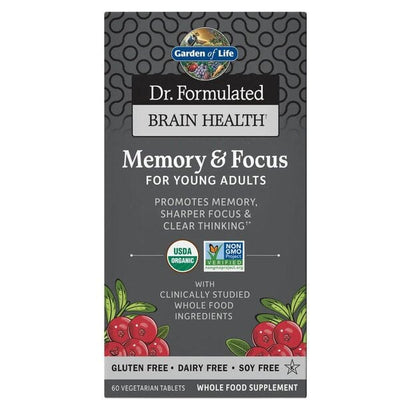 Garden of Life Dr. Formulated Memory & Focus for Young Adults - 60 vegetarian tablets