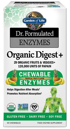 Garden of Life Dr. Formulated Organic Digest+, Tropical Fruit - 90 chewables