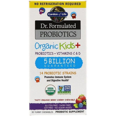 Garden of Life Dr. Formulated Probiotics Organic Kids+, Berry Cherry - 30 chewables