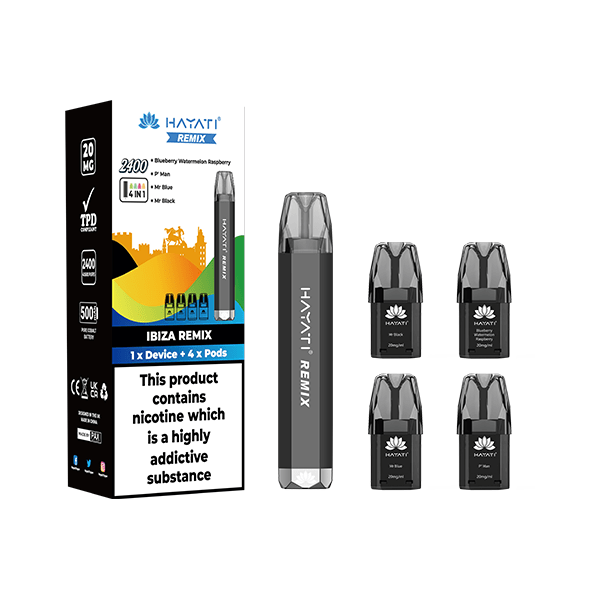 Hayati Vaping Products 20mg Hayati Remix 4in1 2400 Pod Kit 2400 Puffs