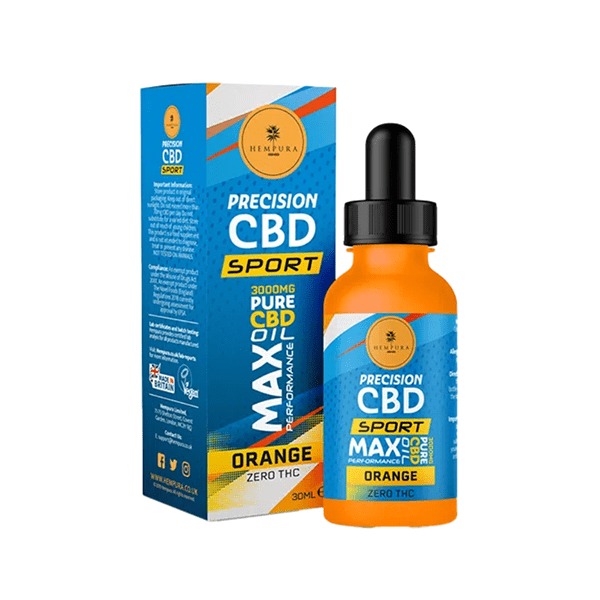 Hempura CBD Products Hempura 3000mg Precision Sport CBD Broad Spectrum Oil Orange Flavoured - 30ml