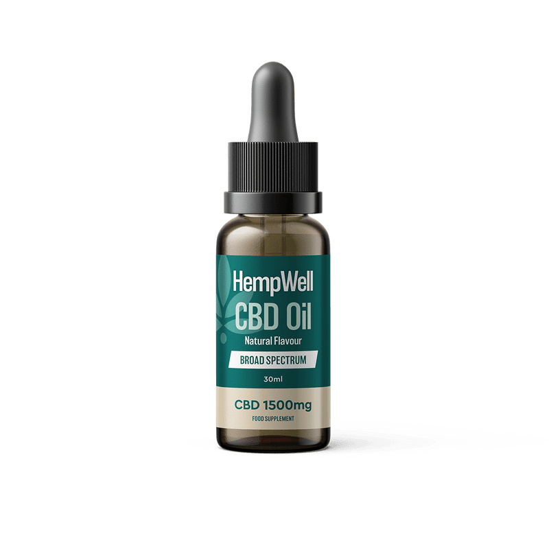 HempWell CBD Products HempWell 1500mg Natural Broad Spectrum CBD Oil 30ml