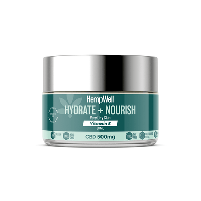 HempWell CBD Products HempWell 500mg CBD Hydrate and Nourish Vit E Face Cream