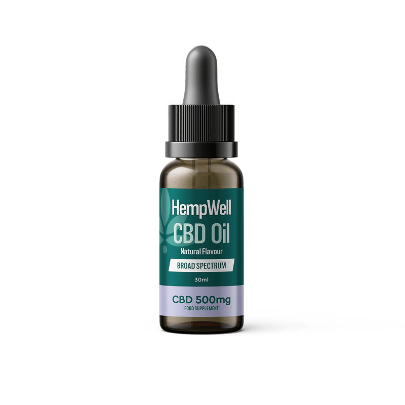 HempWell CBD Products HempWell 500mg Natural Broad Spectrum CBD Oil 30ml