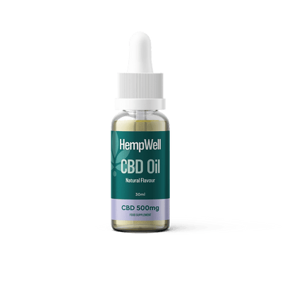 HempWell CBD Products HempWell 500mg Natural CBD Oil 30ml