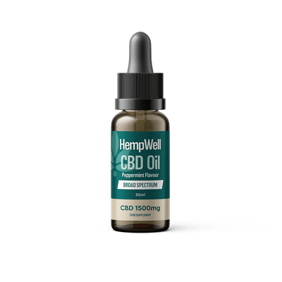 HempWell CBD Products Peppermint HempWell 1500mg Broad Spectrum CBD Oil 30ml