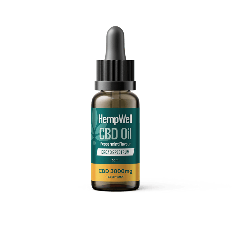 HempWell CBD Products Peppermint HempWell 3000mg Broad Spectrum CBD Oil 30ml