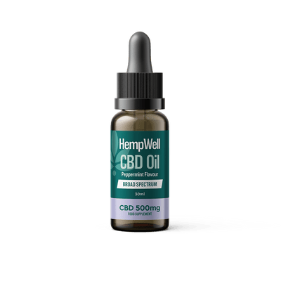 HempWell CBD Products Peppermint HempWell 500mg Broad Spectrum CBD Oil 30ml