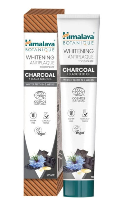 Himalaya Supplements Whitening Antiplaque Toothpaste Charcoal + Black Seed Oil, Mint - 75ml.