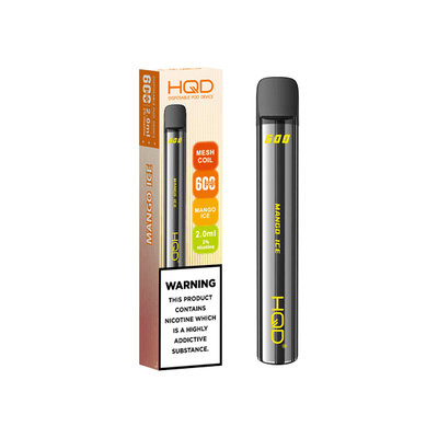 HQD Vaping Products 20mg HQD 600 Disposable Vape Device 600 Puffs