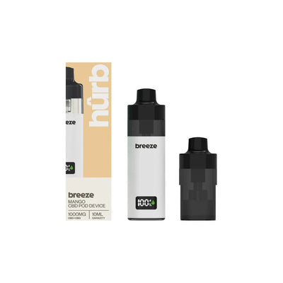 Hurb CBD Products Mango Hurb Breeze CBD 500mg + 500mg CBG Prefilled Pod 10ml + Pod Vape Device