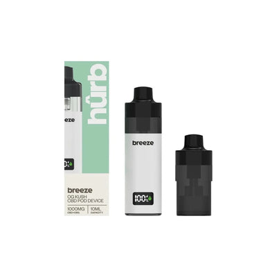 Hurb CBD Products OG Kush Hurb Breeze CBD 500mg + 500mg CBG Prefilled Pod 10ml + Pod Vape Device