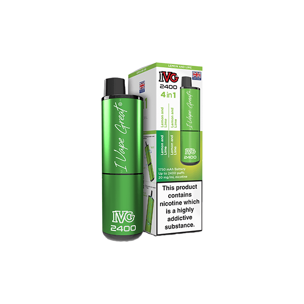 I VG Vaping Products 20mg IVG 2400 4 in 1 Pod Rechargeable Vape Kit 2400 Puffs