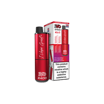 I VG Vaping Products 20mg IVG 2400 4 in 1 Pod Rechargeable Vape Kit 2400 Puffs