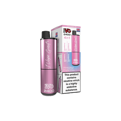 I VG Vaping Products 20mg IVG 2400 4 in 1 Pod Rechargeable Vape Kit 2400 Puffs
