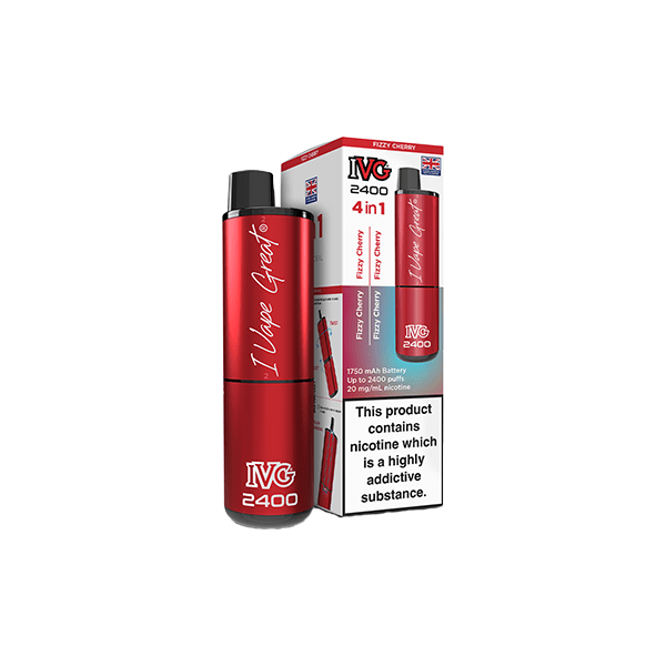 I VG Vaping Products 20mg IVG 2400 4 in 1 Pod Rechargeable Vape Kit 2400 Puffs