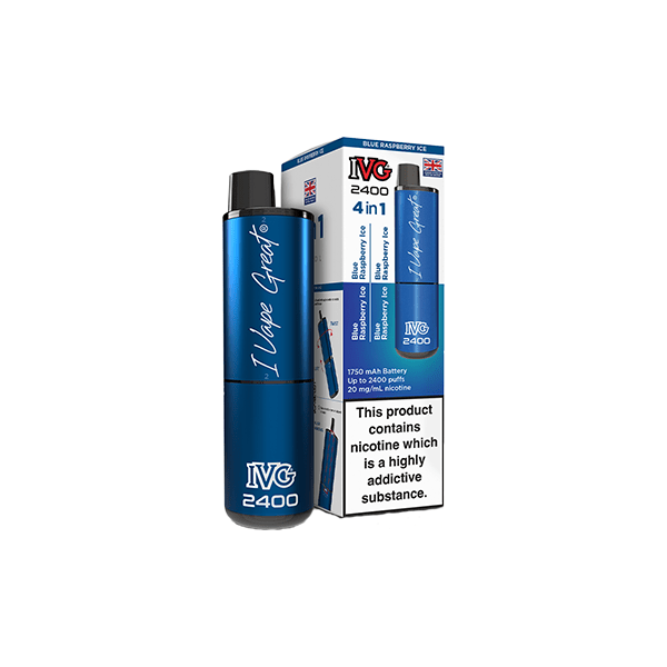 I VG Vaping Products 20mg IVG 2400 4 in 1 Pod Rechargeable Vape Kit 2400 Puffs