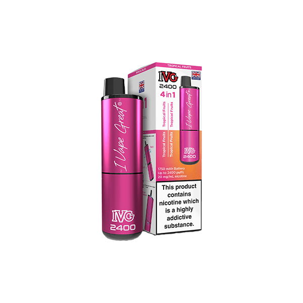 I VG Vaping Products 20mg IVG 2400 4 in 1 Pod Rechargeable Vape Kit 2400 Puffs