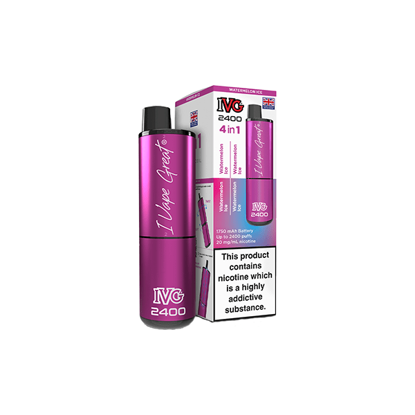 I VG Vaping Products 20mg IVG 2400 4 in 1 Pod Rechargeable Vape Kit 2400 Puffs