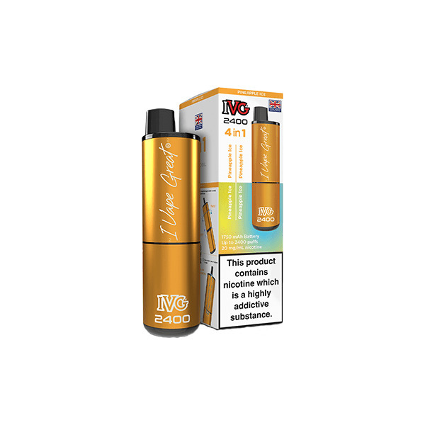 I VG Vaping Products 20mg IVG 2400 4 in 1 Pod Rechargeable Vape Kit 2400 Puffs
