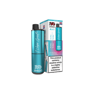 I VG Vaping Products 20mg IVG 2400 4 in 1 Pod Rechargeable Vape Kit 2400 Puffs